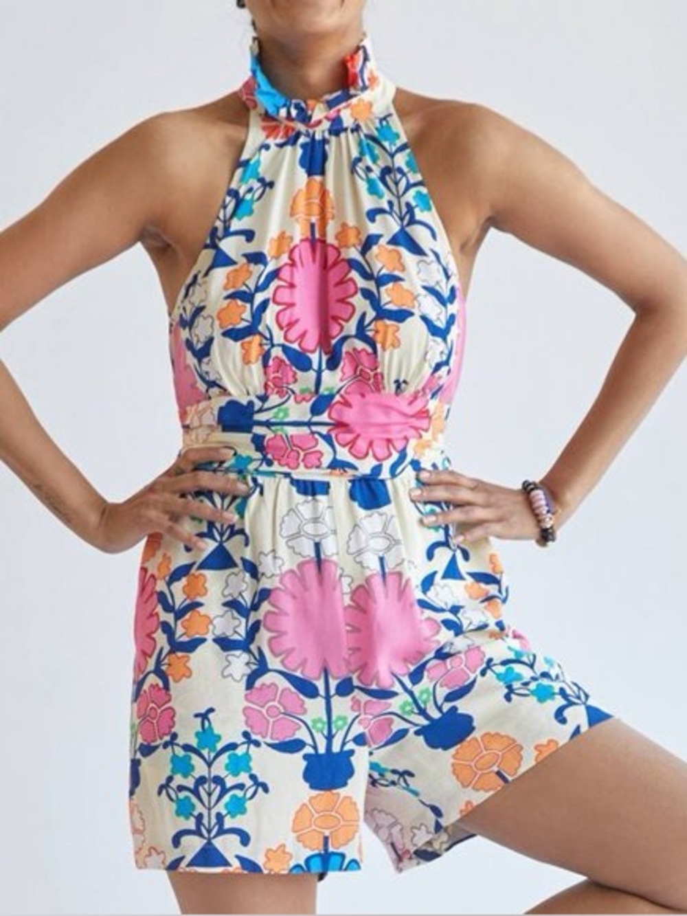 Anthropologie / Plenty by Tracy Reese | Floral Halter Romper, XSP